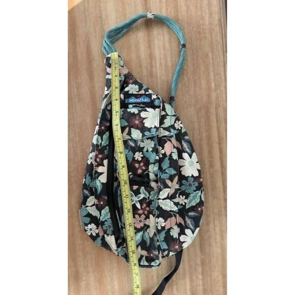 Kavu Floral Crossbody Bag - Teal and Brown - Picture 12 of 15